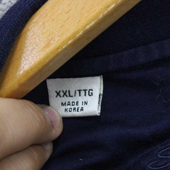 Cutter & Buck Polo Shirt Mens 2XL Navy Blue Striped Casual Signature Collection - Picture 7 of 10